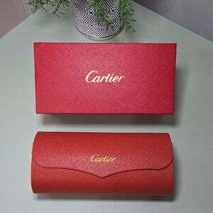 Cartier Red Leather Sunglasses Case
